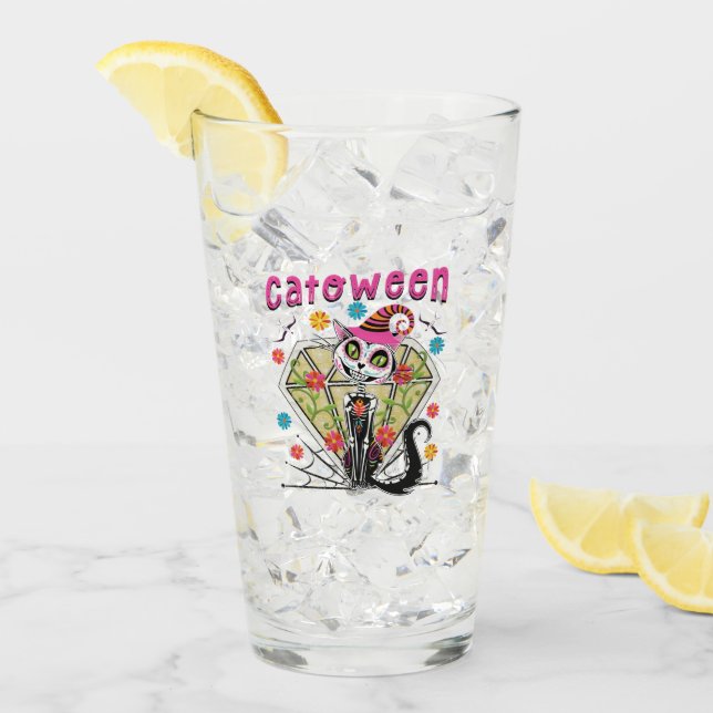 Cattoween Halloween Glas (Vorderseite Ice)