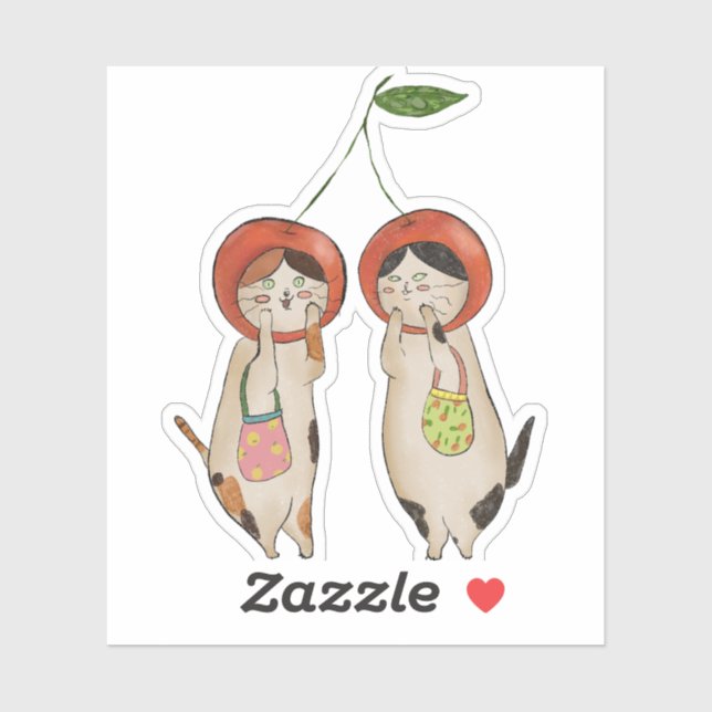 Catty Cherries Aufkleber (Blatt)