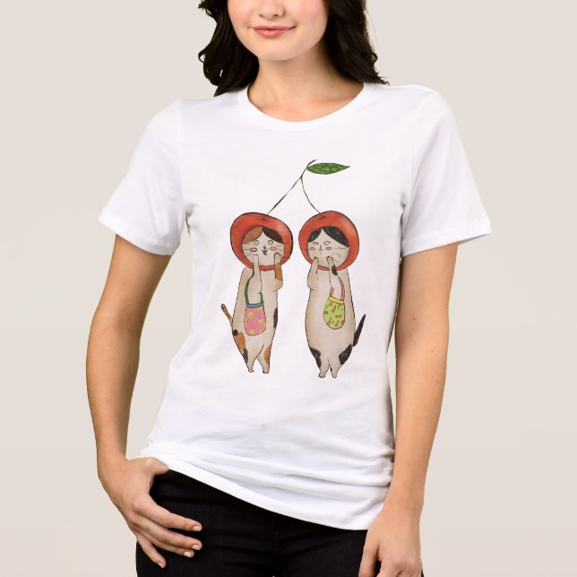 Catty Cherries Tri-Blend Shirt (Vorderseite)