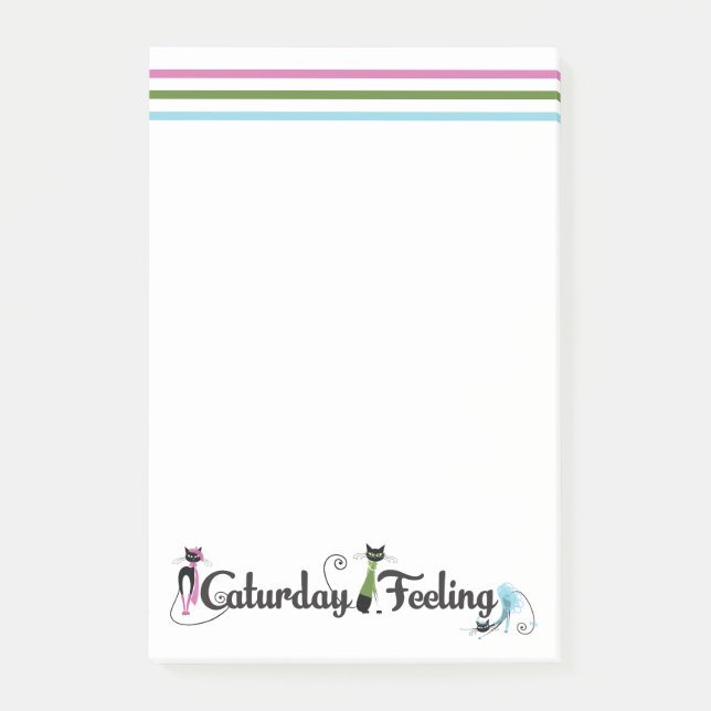 Caturday Cat Lovers Post-it Klebezettel (Vorderseite)