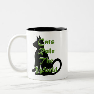 Caturday Katzen ordnen die Weltgeschenke an Zweifarbige Tasse