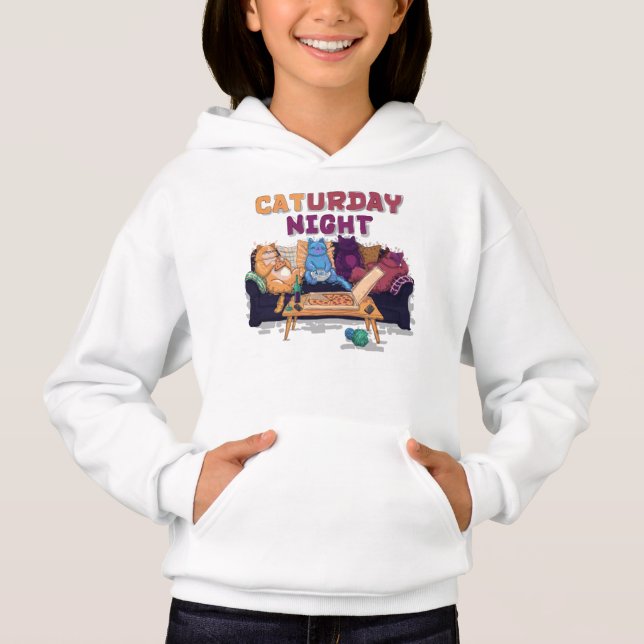 Caturday Night Hoodie (Vorderseite)