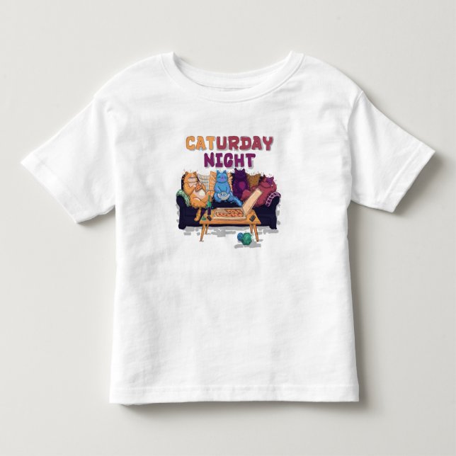 Caturday Night Kleinkind T-shirt (Vorderseite)