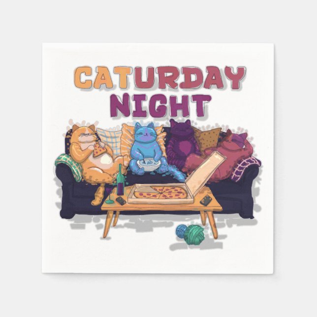 Caturday Night Serviette (Vorderseite)