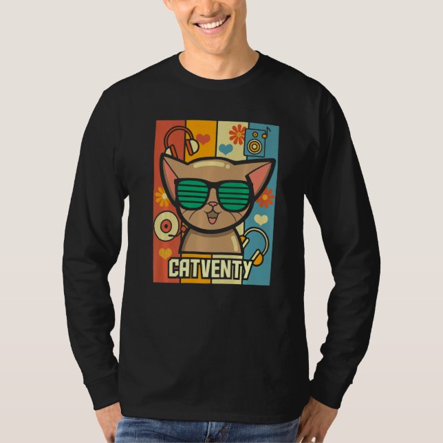 Catventy Retro 70er Cat T-Shirt (Vorderseite)