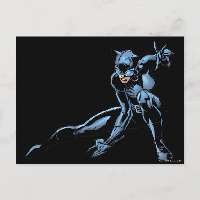 Catwoman Crouches Postkarte (Vorderseite)