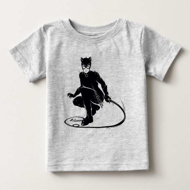 Catwoman Ink Brush Pose Baby T-shirt (Vorderseite)