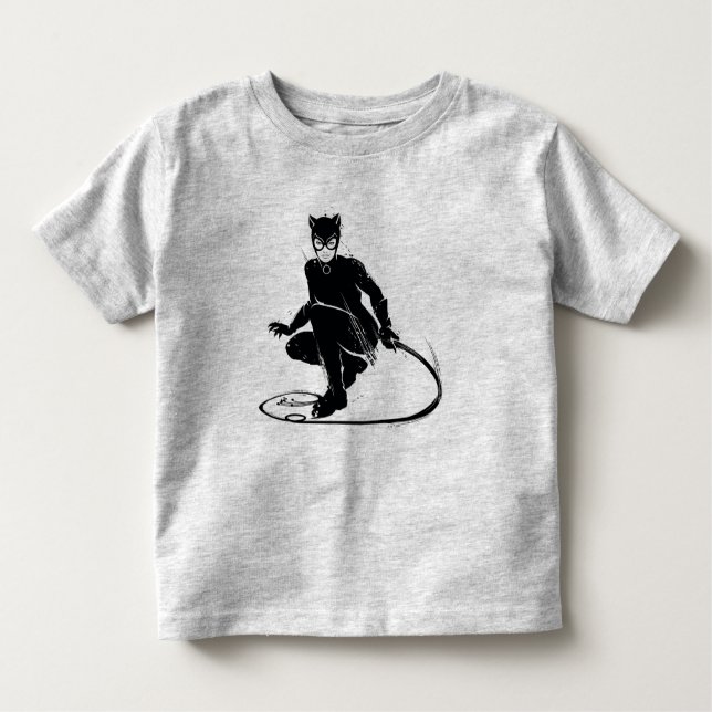 Catwoman Ink Brush Pose Kleinkind T-shirt (Vorderseite)