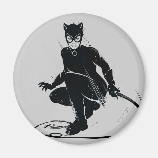 Catwoman Ink Brush Pose Magnet (Vorne)