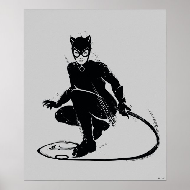Catwoman Ink Brush Pose Poster (Vorne)