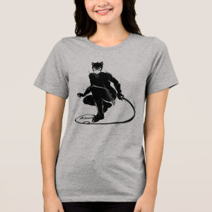 Catwoman Ink Brush Pose Tri-Blend Shirt
