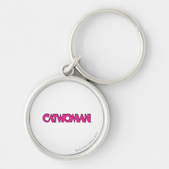 Catwoman Logo Rosa Schlüsselanhänger (Vorne)