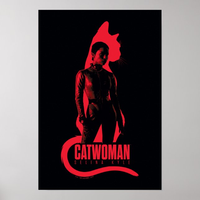 Catwoman Selina Kyle Cat Silhouette Poster (Vorne)