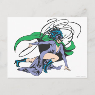 Catwoman stürzt sich vorwärts postkarte