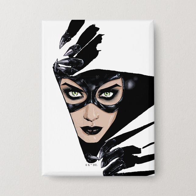 Catwoman The Claws Are Out Cover Illustration Button (Vorderseite)