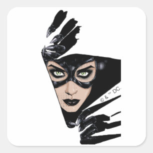 Catwoman The Claws Are Out Cover Illustration Quadratischer Aufkleber