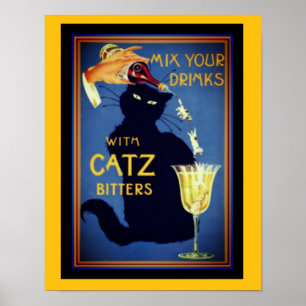 Catz Bitters Vintag 12x16 Poster