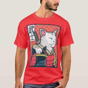Catzilla Ancient Japanese Cat Art Vintag Ninja T-Shirt