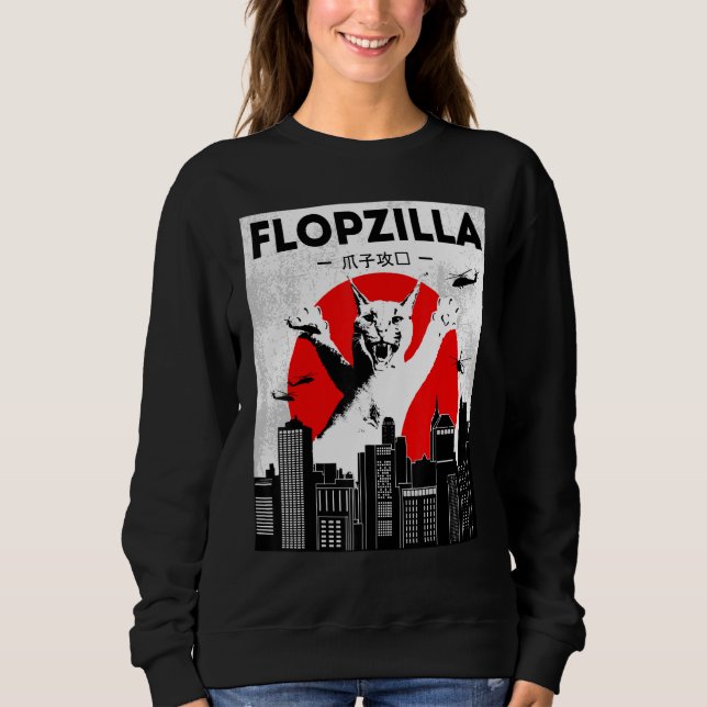 Catzilla big floppa meme Flopzilla Caracal Cat Sweatshirt (Vorderseite)