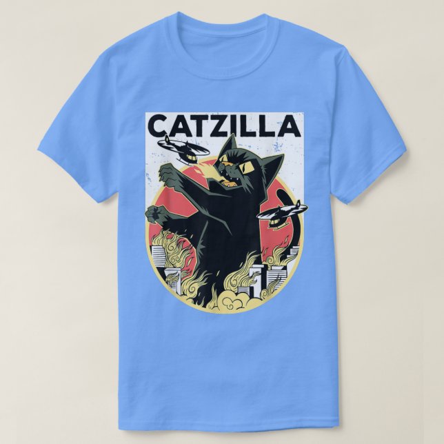 CATZILLA Black Cat Apparel  Catzilla  T-Shirt (Design vorne)