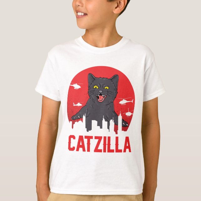 Catzilla & Black Cat City-Themed T - Shirt Designs (Vorderseite)