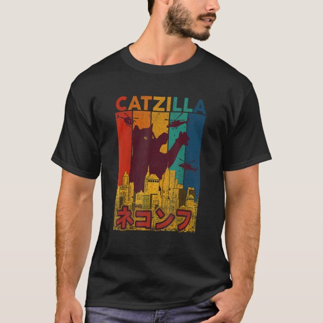 Catzilla Ca  Katze Katze T-Shirt (Vorderseite)