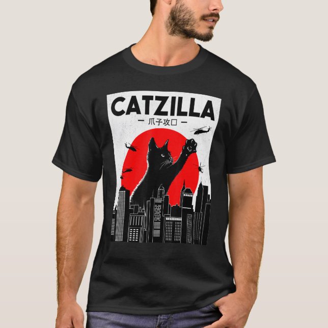 Catzilla Ca  Katze Katze T-Shirt (Vorderseite)