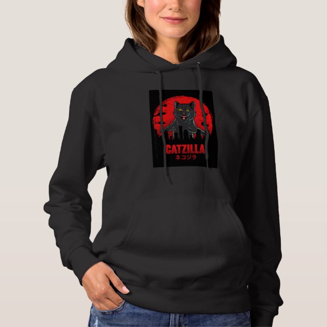 Catzilla Cat Apparel Cat Feline Kitten Kitty Hoodie (Vorderseite)