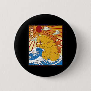 Catzilla Cat Japanisch Anime Kawaii Funny Gifts Su Button
