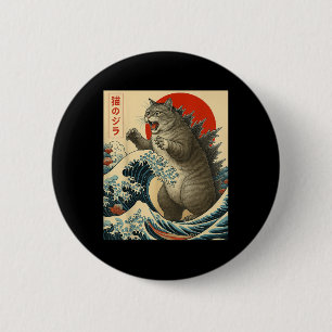 Catzilla Cat Japanisch Kunst Funny Cat Geschenke f Button