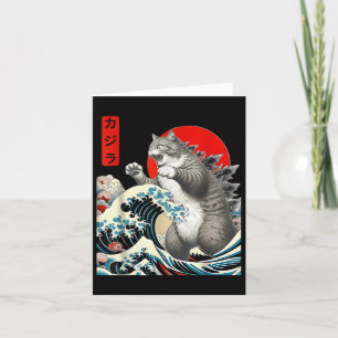Catzilla Cat Japanisch Kunst Funny Cat Geschenke f Karte