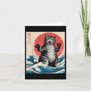 Catzilla Cat Japanisch Kunst Funny Cat Geschenke f Karte