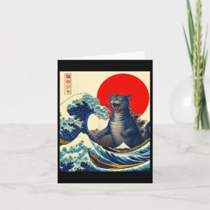 Catzilla Cat Japanisch Kunst Funny Cat Geschenke f Karte