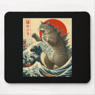 Catzilla Cat Japanisch Kunst Funny Cat Geschenke f Mousepad