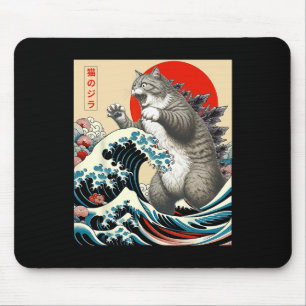 Catzilla Cat Japanisch Kunst Funny Cat Geschenke f Mousepad