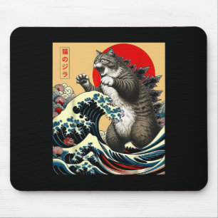 Catzilla Cat Japanisch Kunst Funny Cat Geschenke f Mousepad