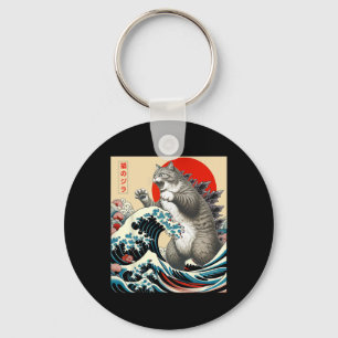 Catzilla Cat Japanisch Kunst Funny Cat Geschenke f Schlüsselanhänger
