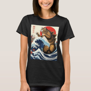 Catzilla Cat Japanisch Kunst Funny Cat Geschenke f T-Shirt