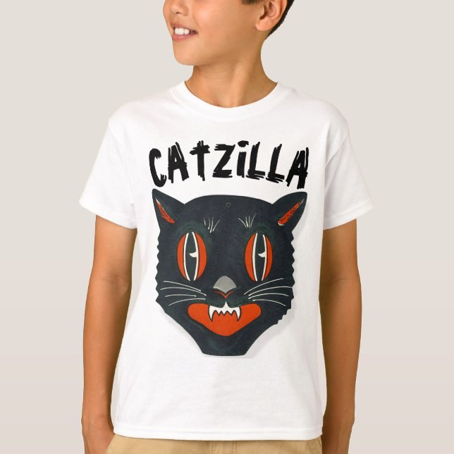 CATZILLA, Funny Boys Kinder Katzen T - Shirt (Vorderseite)