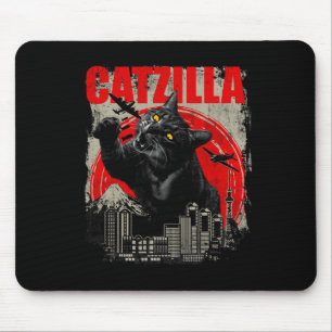 Catzilla - Funny Cat Lover Kitten Kitty Kurz Slee Mousepad