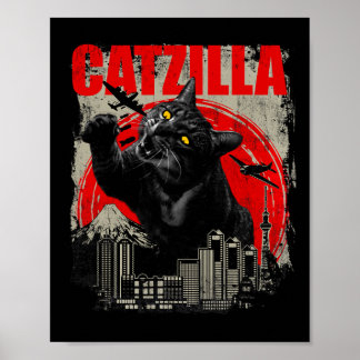 Catzilla - Funny Cat Lover Kitten Kitty Kurz Slee Poster