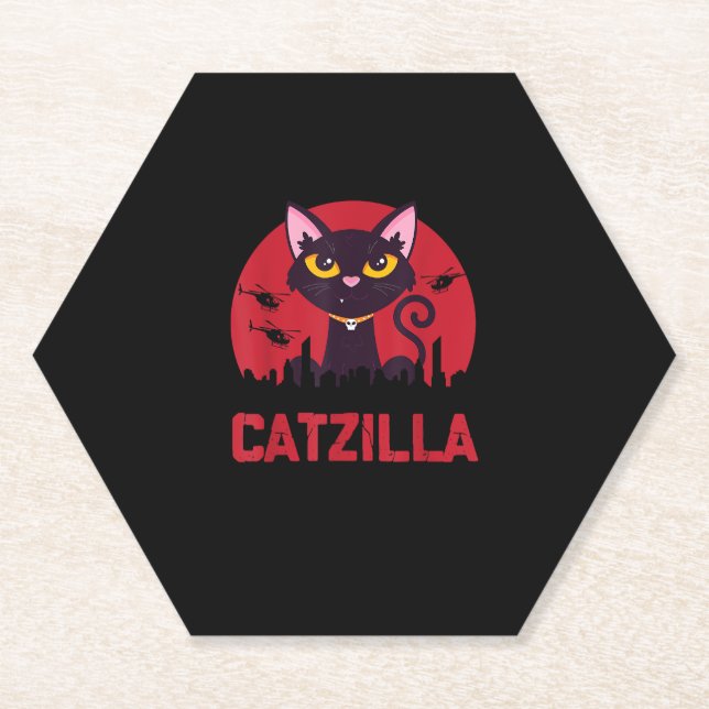 Catzilla Funny Cat Monster Untersetzer (Vorderseite)