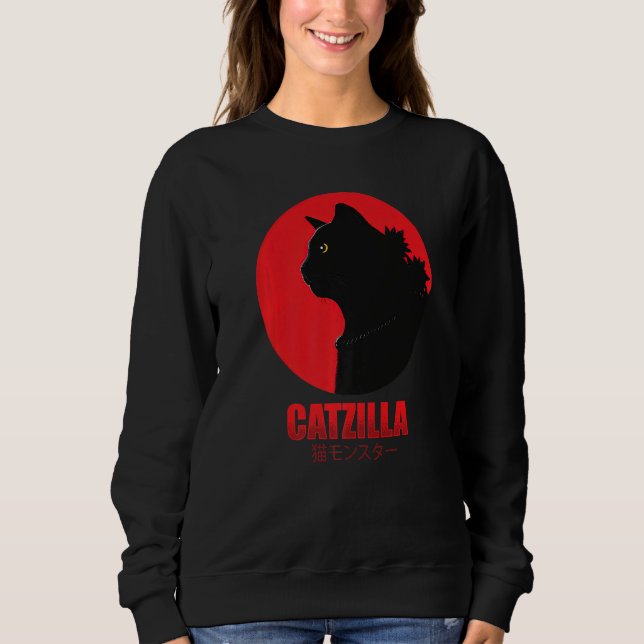 Catzilla Funny Cat Shirt, Funny Cat Premium Sweatshirt (Vorderseite)