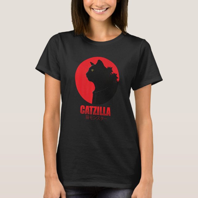 Catzilla Funny Cat Shirt, Funny Cat Premium T-Shirt (Vorderseite)
