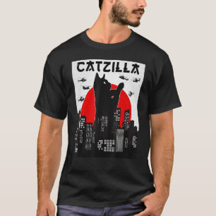 Catzilla Funny Cat Shirt, Funny Cat T - Shirt, Cat T-Shirt