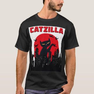 Catzilla Funny Cat Shirt, Funny Cat T - Shirt, Kat T-Shirt