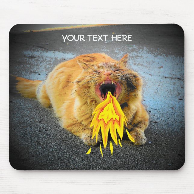 Catzilla hat Feueratmung! Mousepad (Vorne)