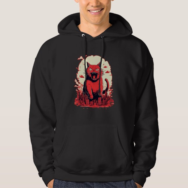 Catzilla Japanese Cute Cat Stuff Cat  Cat Mom Cat  Hoodie (Vorderseite)