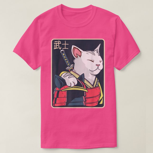 Catzilla - Japanische Katzenkunst - Katana Sword - T-Shirt (Design vorne)