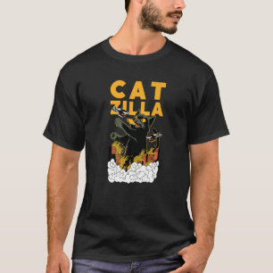Catzilla Kaiju Cat zerstört eine japanische Stadt T-Shirt